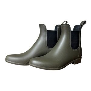 Andeawy Women's Ankle Rain Boots | Olive Green Women's Chelsea Boots